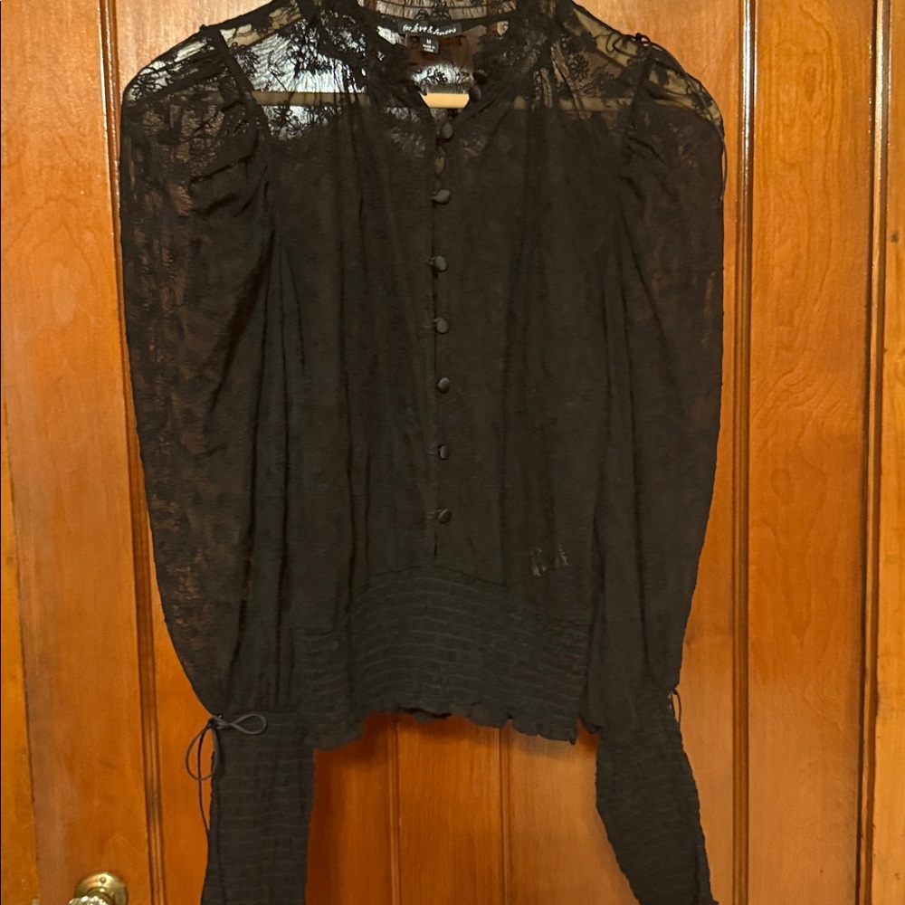 For Love And Lemons Black Lace Top